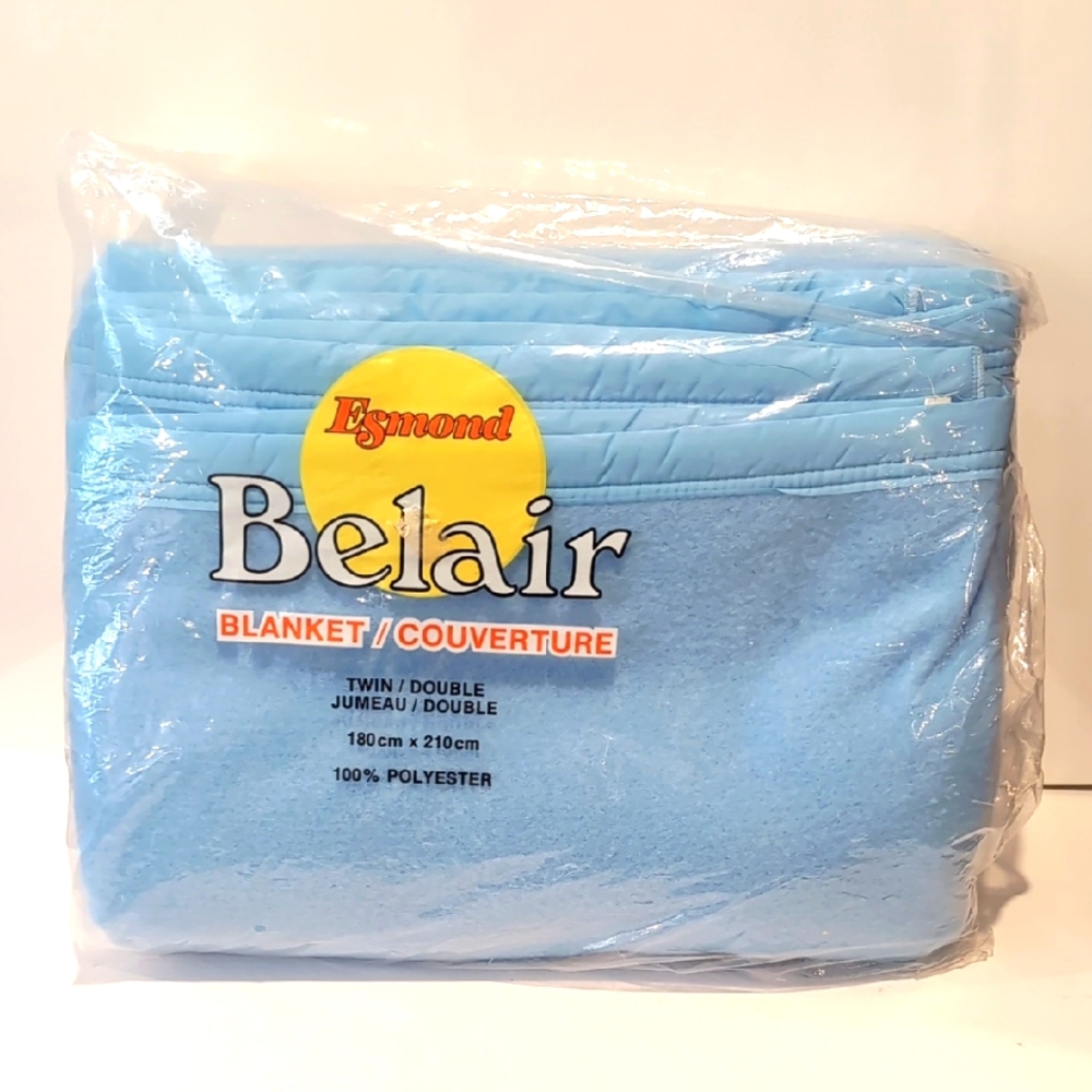 Esmond Blue Acrylic Blanket Vintage